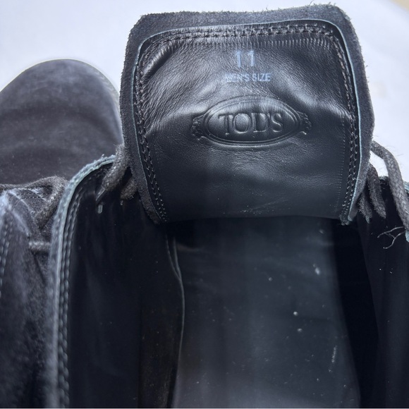 Tod’s Men’s Polacco Gomma Chukka Boots Size UK 11 US 10 Black Lace Up Ankle - Picture 10 of 14